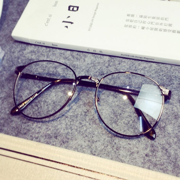 New Retro Round Antique Glasses Frames Male Full Frame Metal Gray Clear Lens Frames for Women Optical Glasses UV oculos