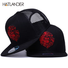 Load image into Gallery viewer, Original black boys,girls summer sun hats embroidery lion mesh snapbacks hip hop bone trucker hat