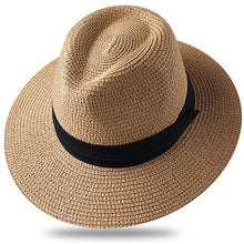 Load image into Gallery viewer, FURTALK Panama Hat Summer Sun Hats for Women Man Beach Straw Hat for Men UV Protection Cap chapeau femme 2019