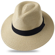 Load image into Gallery viewer, FURTALK Panama Hat Summer Sun Hats for Women Man Beach Straw Hat for Men UV Protection Cap chapeau femme 2019