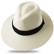 Load image into Gallery viewer, FURTALK Panama Hat Summer Sun Hats for Women Man Beach Straw Hat for Men UV Protection Cap chapeau femme 2019