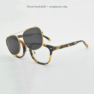 2019 TAG Hezekiah brand Retro Glasses Frame Men Women With  Sunglasses Clip Eyeglasses Polarized For Male Multi-Purpose Eyewear