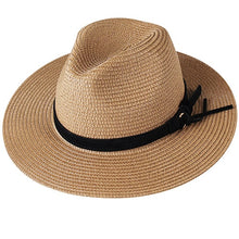 Load image into Gallery viewer, FURTALK Panama Hat Summer Sun Hats for Women Man Beach Straw Hat for Men UV Protection Cap chapeau femme 2019